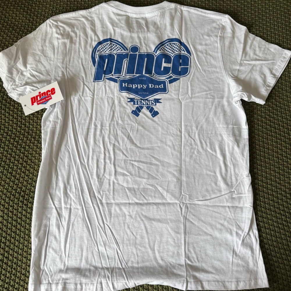 NWT Prince x Happy Dad Seltzer Collab White Tee - Size Large